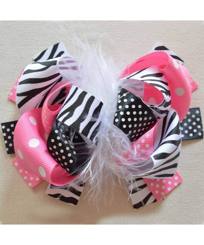 5 Inch Big Feather Ribbon Boutique Bows For Girls Teens Women Stacked ...