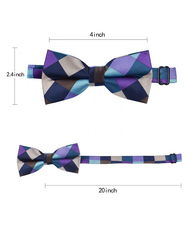 Pre-Tied Bow Tie Sets for Men and Boys with Pocket Square and Cufflinks ...