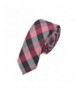 Premium Checker Skinny Necktie Burgundy