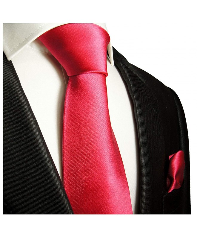 Necktie- Pocket Square and Cufflinks 100% Silk Solid hot Pink - C0114AUB19L