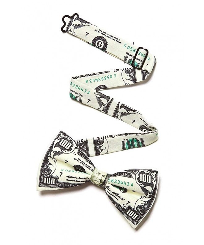 Ivory Poly Bow Tie $100 Dollar Bill Pretied Bow Tie - CI1146HWYGN
