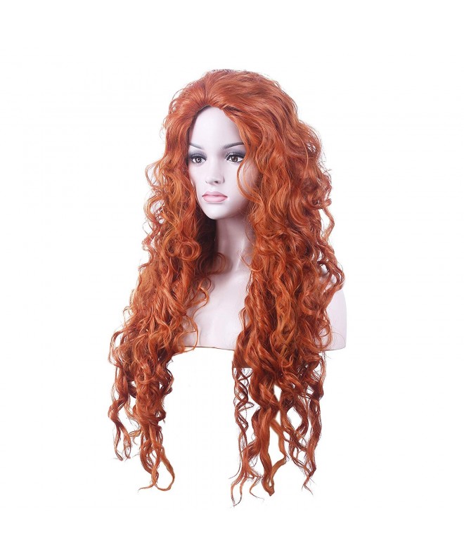 Long Orange Curly Cosplay Wig Halloween Costume Hair For Woman ...