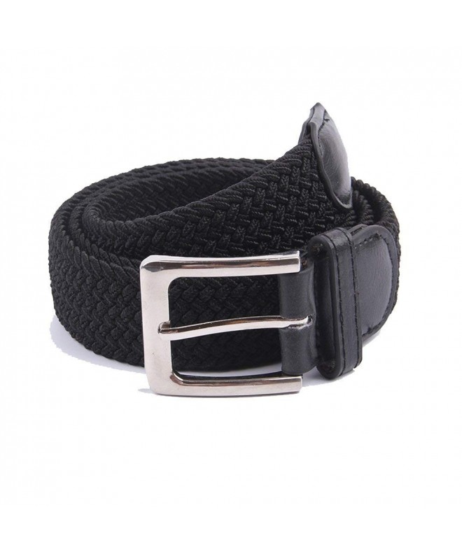Canvas Elastic Fabric Woven Stretch Braided Belts Solid Color - Black ...