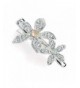 Double Crystal Flower Motif Silver