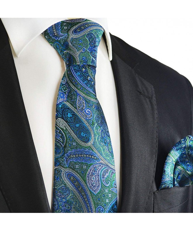 Galapagos Green and Blue Silk Tie and Pocket Square - CX12E6CIBJB