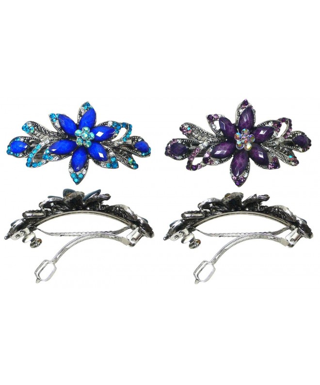 Set of 2 Barrettes U86012-0014sapphire-purple - sapphire-purple ...