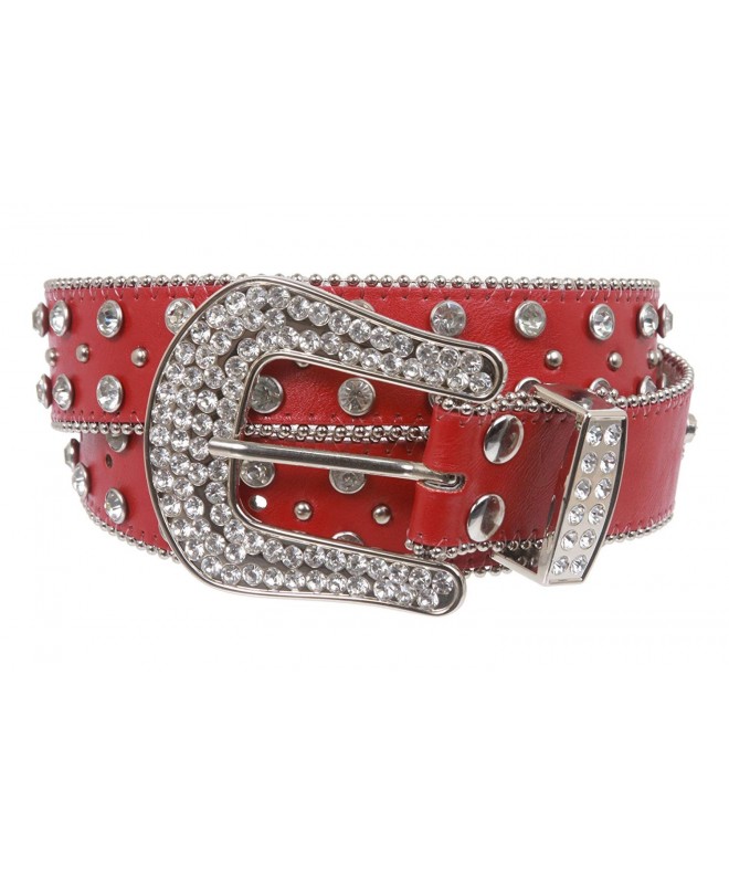 Snap On Western Cowgirl Rhinestone Fleur De Lis Studded Leather Belt ...