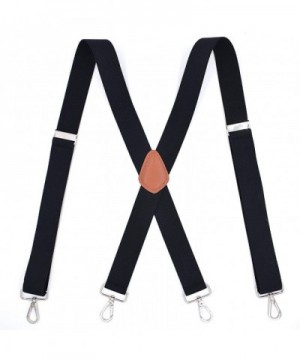 Mens Suspenders Heavy Clips Black