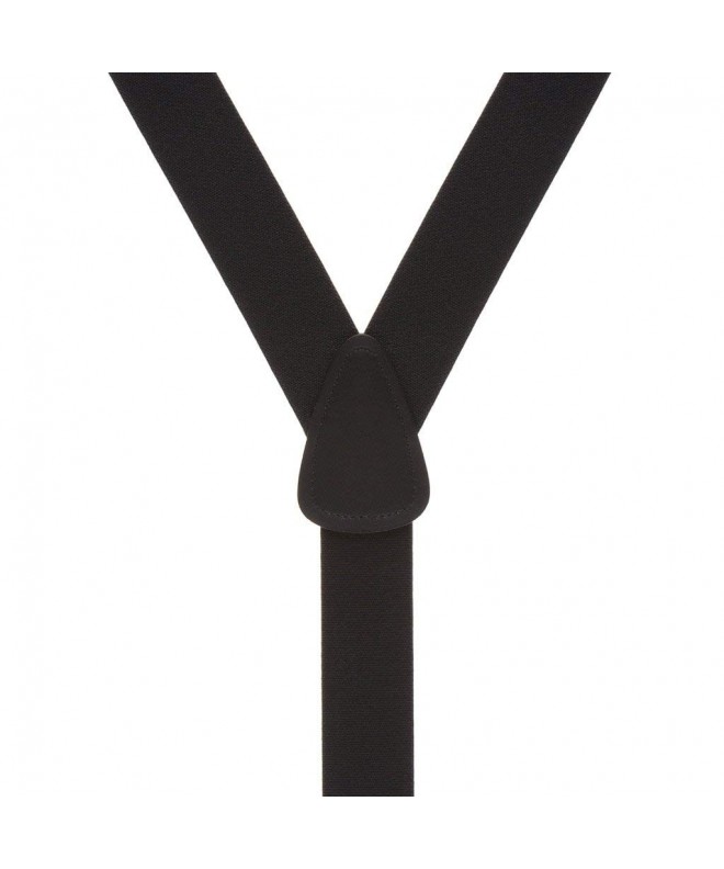 Mens 1.25-Inch Elastic Y-Back Suspenders - Small Pin Clip - Black ...