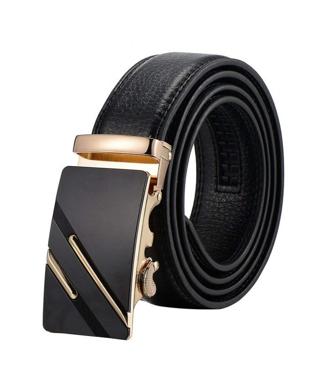 Mens Belt- Black Leather Belts for Men- Ratchet Belt with Automatic ...