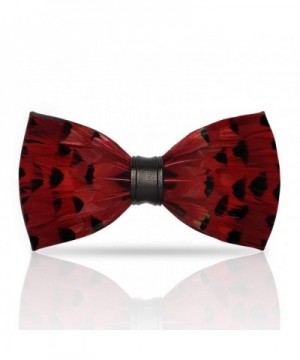 Lanzonia Feather Red Bow Tie x