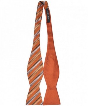 Woven Striped Reversible Self Tie Orange