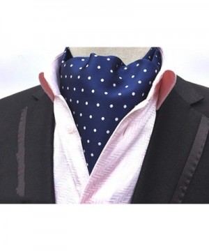 Men's Polka Dot Plaid Silk Cravat Ties Jacquard Woven Casual Ascot ...