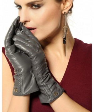 Lady's Winter Genuine Nappa Leather Gloves Cashmere Lined with Gold ...