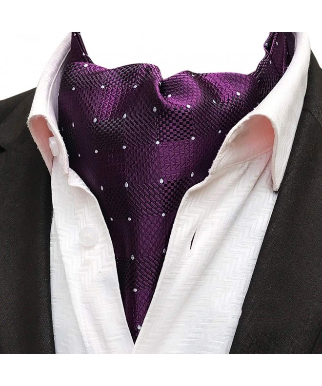 Mens Party Floral 100% Silk Cravat Tie Woven Ascot Pocket Square 2Pcs ...