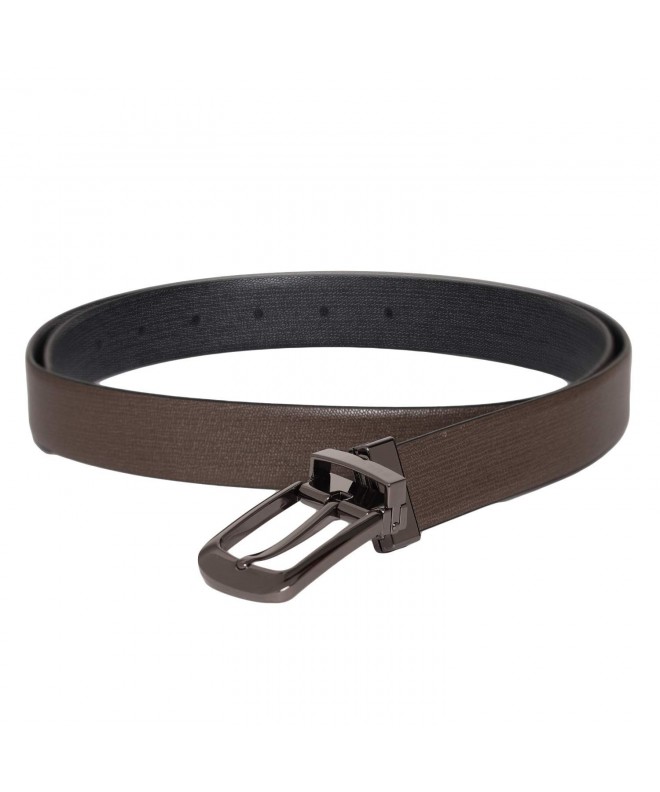 30mm Men's Black Grey and Earth Brown belt with prong reversible Buckle ...
