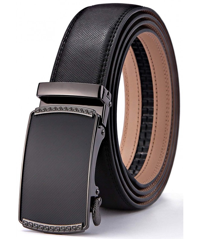 Men's Leather 1 3/8 Inch Removable Buckle Bridle Belt - Black - CT112EJC3T3
