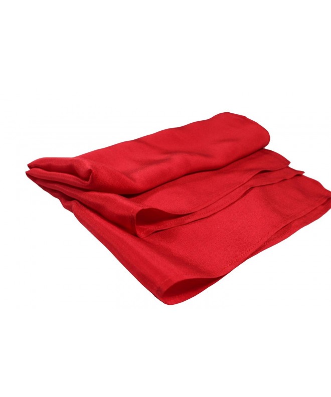 Creamy Satin Silk Handkerchief - Red - Full-Sized 16