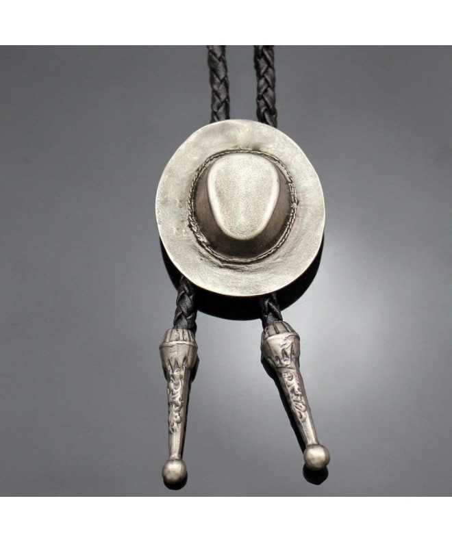 Vintage Cowboy Hat Stetson Black Leather Rodeo Western Bolo Bola Tie ...