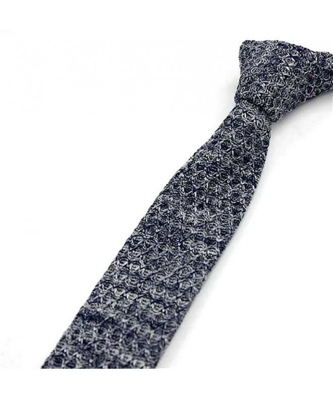 Mens Casual Skinny Tie Knit Solid Various Color New Cotton Neckties ...