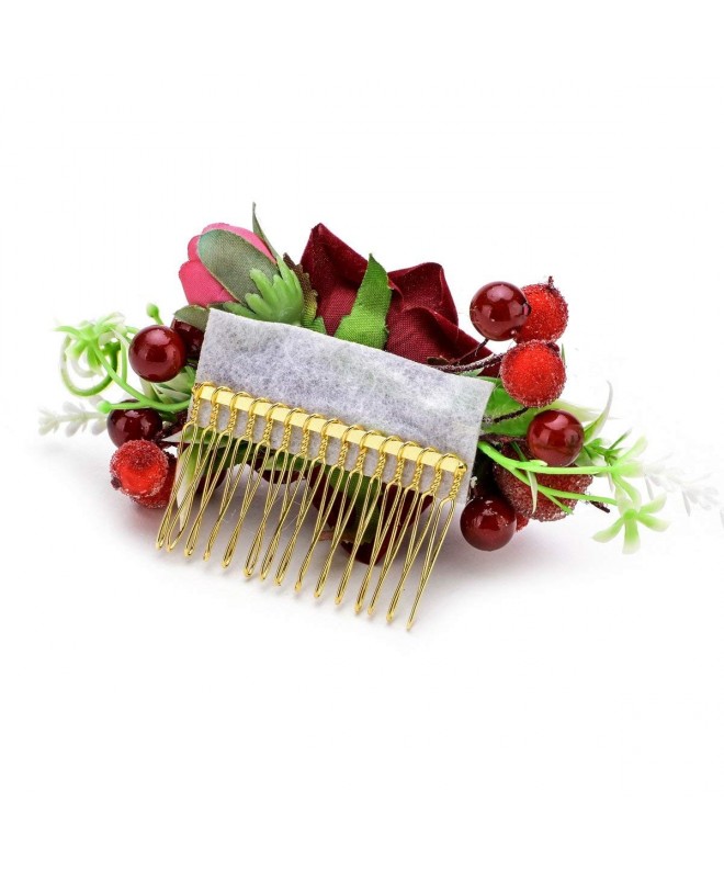 Rose Flower Hair Comb Wedding Bridal Party Phoot Shoots Hair Piece Jz06 Burgundy Cf189aah25h 6865