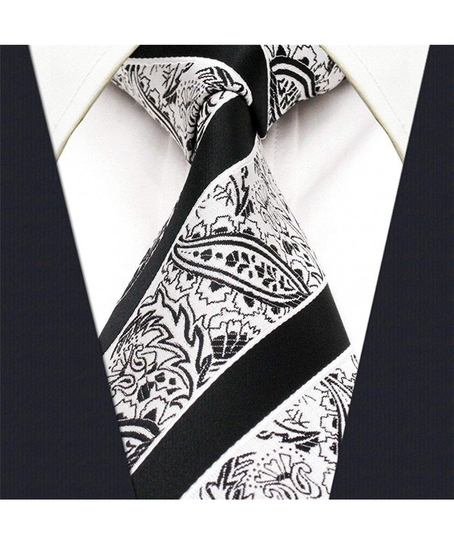 Men's Narrow Stripe Paisley Pattern Tie Business Party Dress Necktie ...