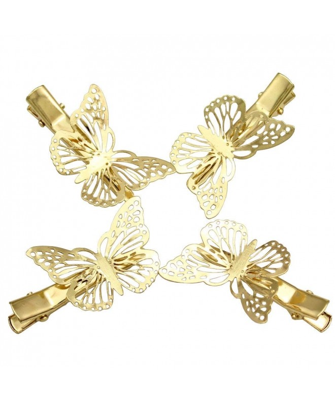 Pack of 4 Gold Filigree Butterfly French Updo Hair Pin Clip Dress Snap ...