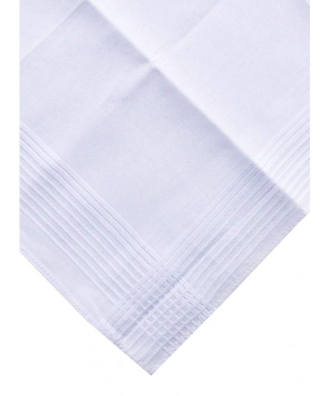 Soft 100 Cotton Men's Handkerchiefs White Pocket Square Hankies - 6 Pcs ...