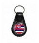 Hawaii State Black Leather Keyring