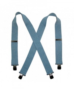 CTM Mens Denim Clip End Suspenders