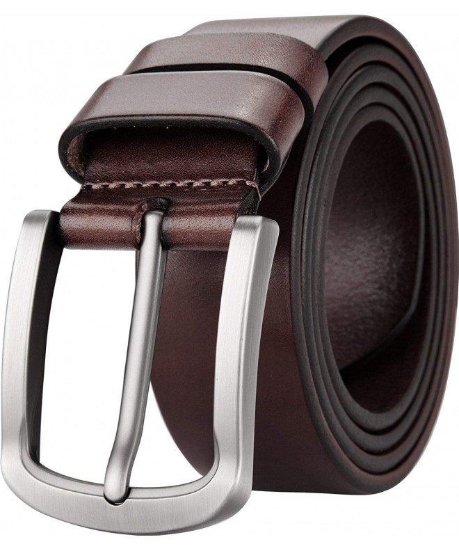 Mens Leather Belt - One Piece Top Grain Thick Heavy Duty - Style 38003 ...