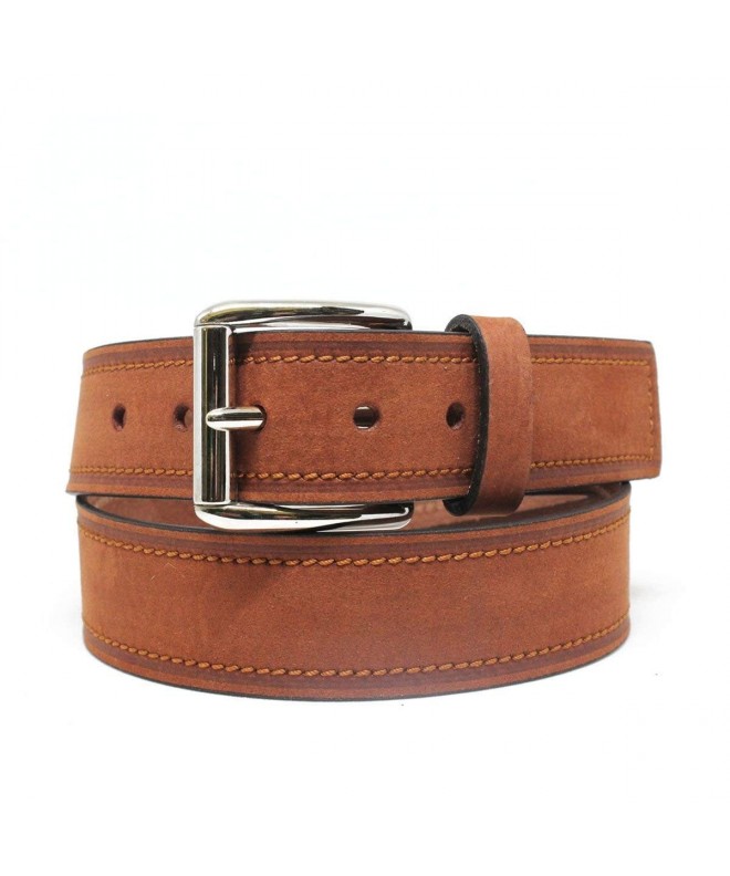 Men's Nubuck Soft Leather Belt - 100% Italian Suede Leather - Top Grain ...