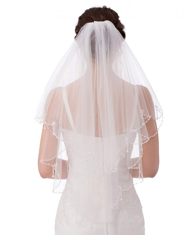 short bridal veils with crystals